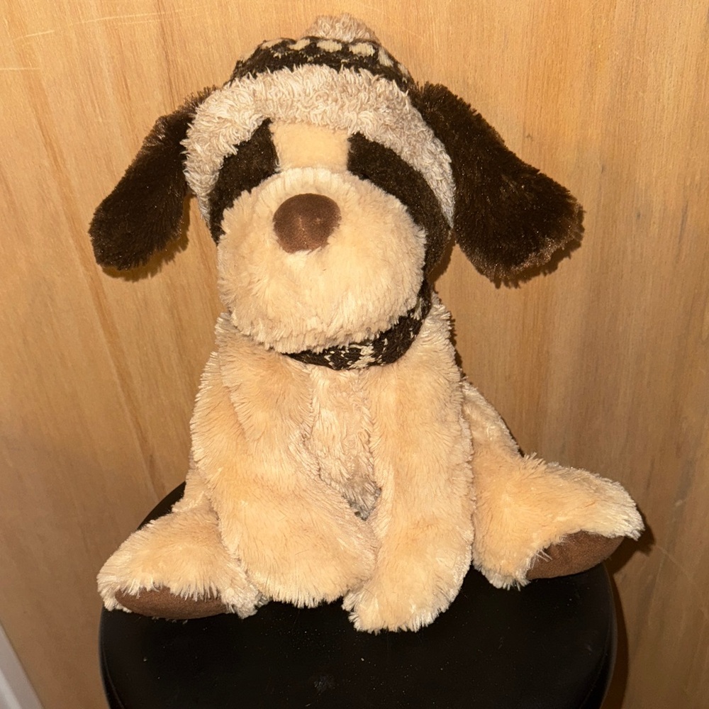 Hugfun International Plush Dog with Hat and Scarf